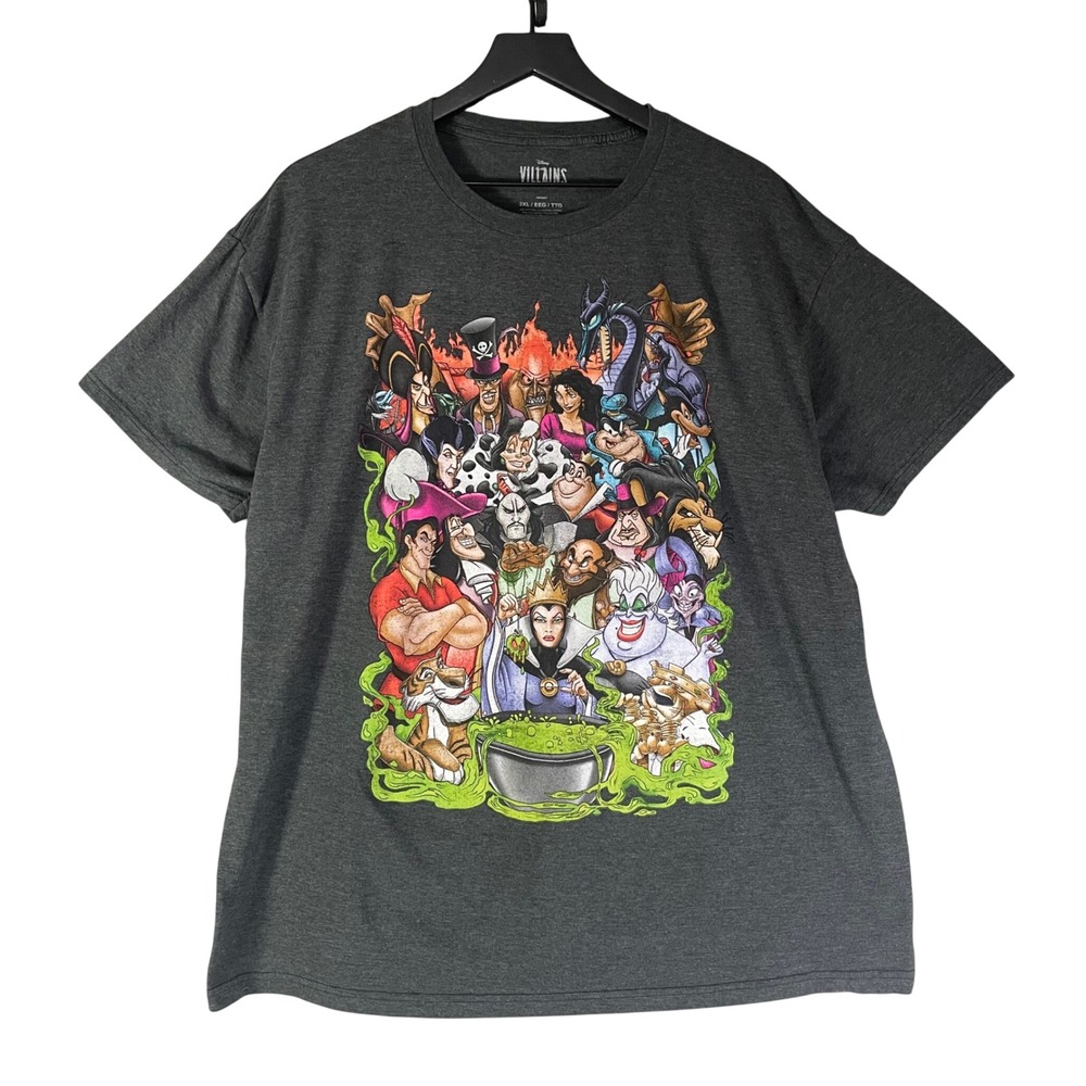 Disney Villains Shirt Mens 2XL Ursula Maleficent Oogie Boogie Cauldron Tee